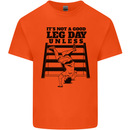 Leg Day Funny Bodybuilding Gym Training Mens Cotton T-Shirt Tee Top Orange