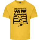 Leg Day Funny Bodybuilding Gym Training Mens Cotton T-Shirt Tee Top Yellow