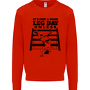Leg Day Funny Bodybuilding Gym Training Mens Sweatshirt Jumper Bright Red