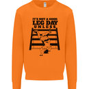 Leg Day Funny Bodybuilding Gym Training Mens Sweatshirt Jumper Orange