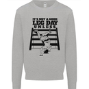 Leg Day Funny Bodybuilding Gym Training Mens Sweatshirt Jumper Sports Grey