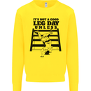 Leg Day Funny Bodybuilding Gym Training Mens Sweatshirt Jumper Yellow