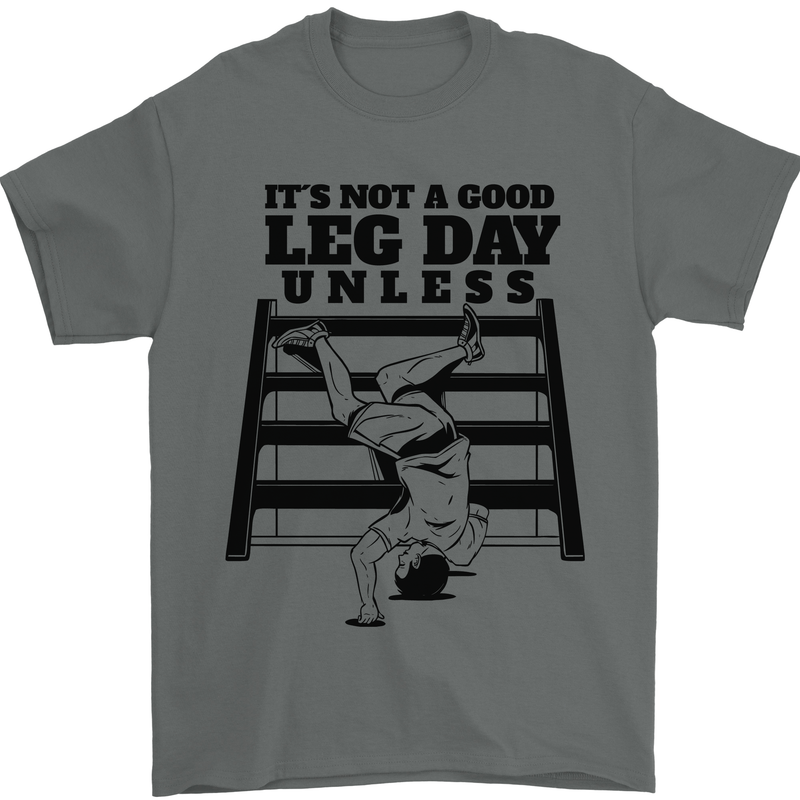 Leg Day Funny Bodybuilding Gym Training Mens T-Shirt 100% Cotton Charcoal