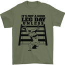 Leg Day Funny Bodybuilding Gym Training Mens T-Shirt 100% Cotton Military Green