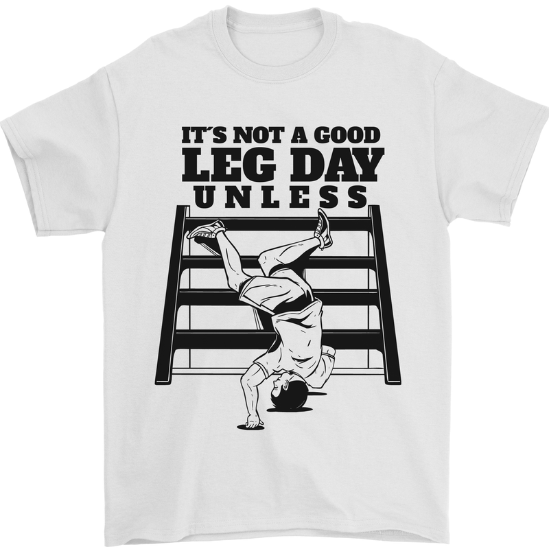 Leg Day Funny Bodybuilding Gym Training Mens T-Shirt 100% Cotton White
