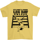 Leg Day Funny Bodybuilding Gym Training Mens T-Shirt 100% Cotton Yellow