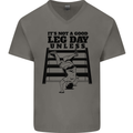 Leg Day Funny Bodybuilding Gym Training Mens V-Neck Cotton T-Shirt Charcoal