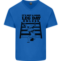 Leg Day Funny Bodybuilding Gym Training Mens V-Neck Cotton T-Shirt Royal Blue