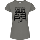 Leg Day Funny Bodybuilding Gym Training Womens Petite Cut T-Shirt Charcoal