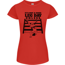 Leg Day Funny Bodybuilding Gym Training Womens Petite Cut T-Shirt Red
