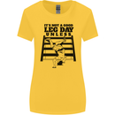 Leg Day Funny Bodybuilding Gym Training Womens Wider Cut T-Shirt Yellow
