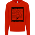 Leg Day Funny Gym Bodybuilding Training Top Kids Sweatshirt Jumper Bright Red