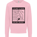 Leg Day Funny Gym Bodybuilding Training Top Kids Sweatshirt Jumper Light Pink