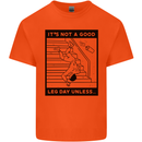 Leg Day Funny Gym Bodybuilding Training Top Kids T-Shirt Childrens Orange