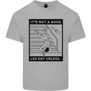 Leg Day Funny Gym Bodybuilding Training Top Kids T-Shirt Childrens Sports Grey