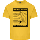 Leg Day Funny Gym Bodybuilding Training Top Mens Cotton T-Shirt Tee Top Yellow