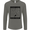 Leg Day Funny Gym Bodybuilding Training Top Mens Long Sleeve T-Shirt Charcoal