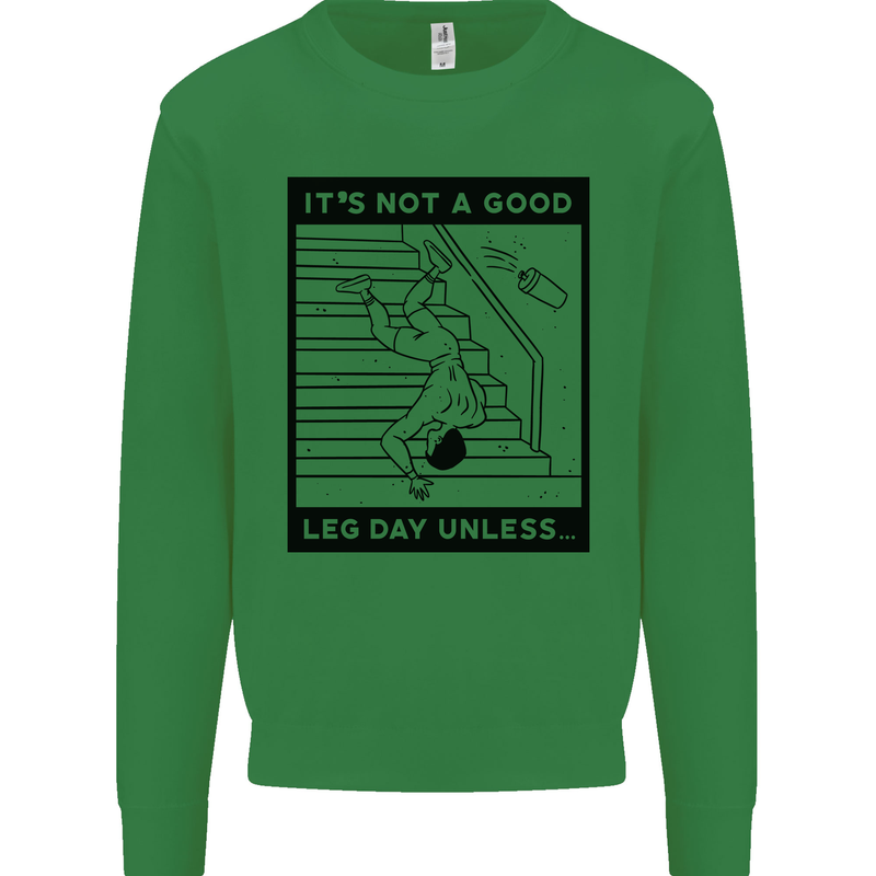 Leg Day Funny Gym Bodybuilding Training Top Mens Sweatshirt Jumper Irish Green