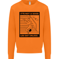 Leg Day Funny Gym Bodybuilding Training Top Mens Sweatshirt Jumper Orange