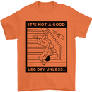 Leg Day Funny Gym Bodybuilding Training Top Mens T-Shirt 100% Cotton Orange