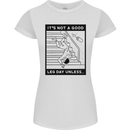 Leg Day Funny Gym Bodybuilding Training Top Womens Petite Cut T-Shirt White