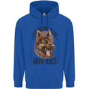 Legends in Love With Dogs German Shepherd Mens 80% Cotton Hoodie Royal Blue