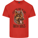 Legends in Love With Dogs German Shepherd Mens Cotton T-Shirt Tee Top Red