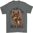 Legends in Love With Dogs German Shepherd Mens T-Shirt 100% Cotton Charcoal