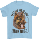 Legends in Love With Dogs German Shepherd Mens T-Shirt 100% Cotton Light Blue