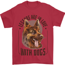 Legends in Love With Dogs German Shepherd Mens T-Shirt 100% Cotton Red
