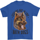 Legends in Love With Dogs German Shepherd Mens T-Shirt 100% Cotton Royal Blue