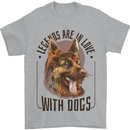 Legends in Love With Dogs German Shepherd Mens T-Shirt 100% Cotton Sports Grey