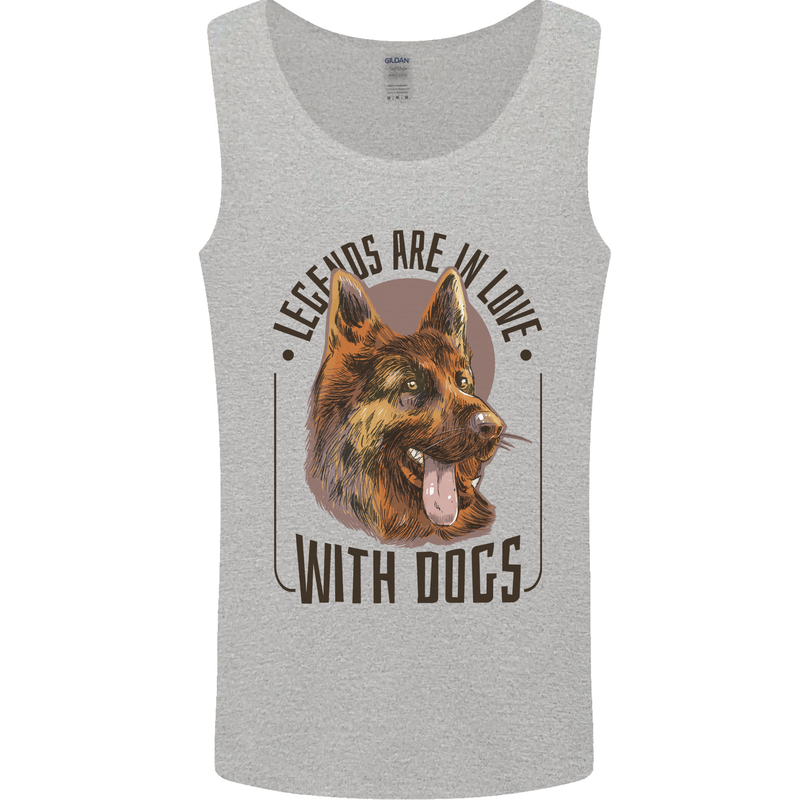 Legends in Love With Dogs German Shepherd Mens Vest Tank Top Sports Grey