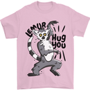Lemur Hug You Mens T-Shirt 100% Cotton Light Pink