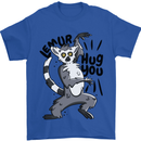 Lemur Hug You Mens T-Shirt 100% Cotton Royal Blue
