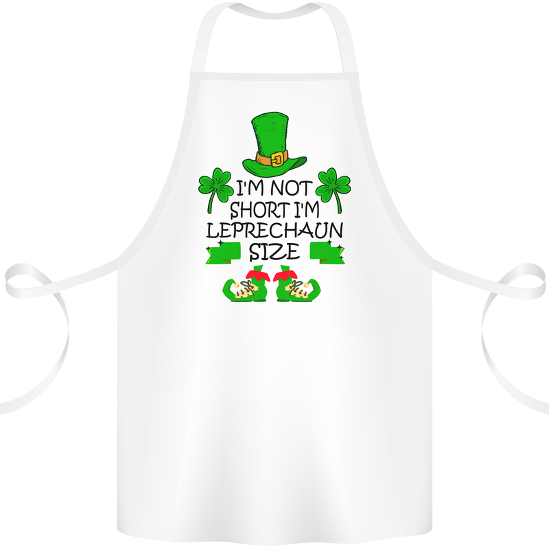 Leprechaun Size Funny St Patricks Day Cotton Apron 100% Organic White