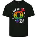 Let It Bi LGBT Gay Pride Awareness Mens Cotton T-Shirt Tee Top Black