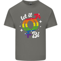 Let It Bi LGBT Gay Pride Awareness Mens Cotton T-Shirt Tee Top Charcoal