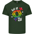 Let It Bi LGBT Gay Pride Awareness Mens Cotton T-Shirt Tee Top Forest Green