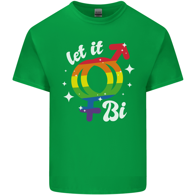 Let It Bi LGBT Gay Pride Awareness Mens Cotton T-Shirt Tee Top Irish Green
