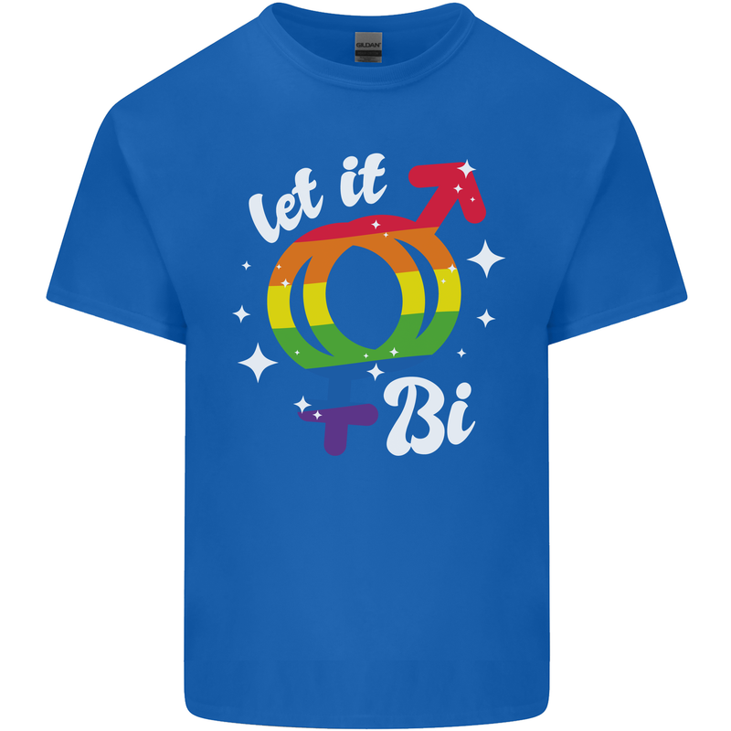 Let It Bi LGBT Gay Pride Awareness Mens Cotton T-Shirt Tee Top Royal Blue