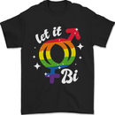 Let It Bi LGBT Gay Pride Awareness Mens T-Shirt 100% Cotton Black