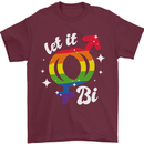 Let It Bi LGBT Gay Pride Awareness Mens T-Shirt 100% Cotton Maroon