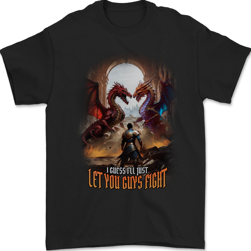 Let You Guys Fight Role Play Games Dragon RPG Mens Gildan Cotton T-Shirt Black