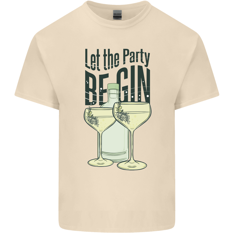 Let the Party be Gin Funny Alcohol Mens Cotton T-Shirt Tee Top Natural