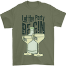 Let the Party be Gin Funny Alcohol Mens T-Shirt 100% Cotton Military Green