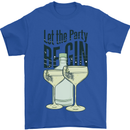 Let the Party be Gin Funny Alcohol Mens T-Shirt 100% Cotton Royal Blue