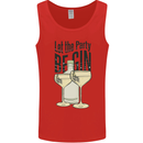 Let the Party be Gin Funny Alcohol Mens Vest Tank Top Red
