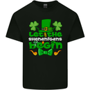 Let the Shenanigans Begin Funny St Patricks Day Mens Cotton T-Shirt Tee Top Black