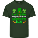 Let the Shenanigans Begin Funny St Patricks Day Mens Cotton T-Shirt Tee Top Forest Green